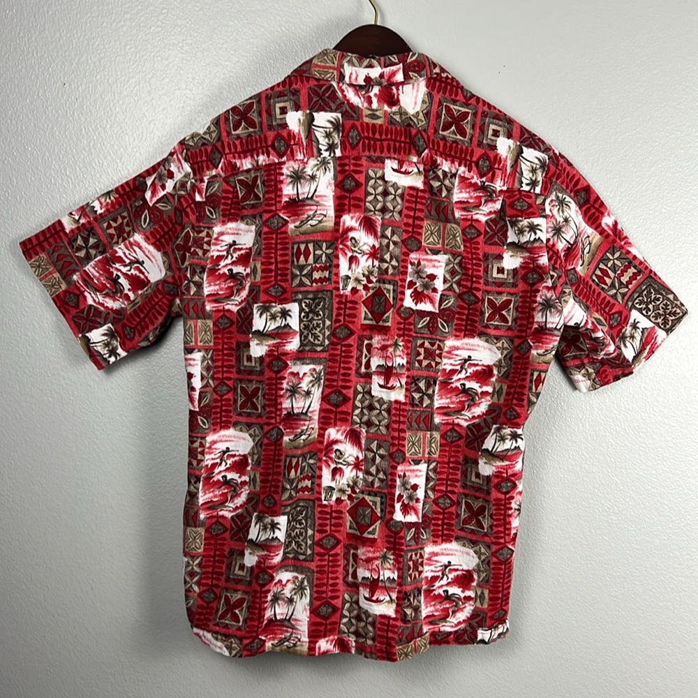 Hilo Hattie "Diamond Head" Aloha shirt in Red Made in Hawaii - size L - Picture 3 of 5